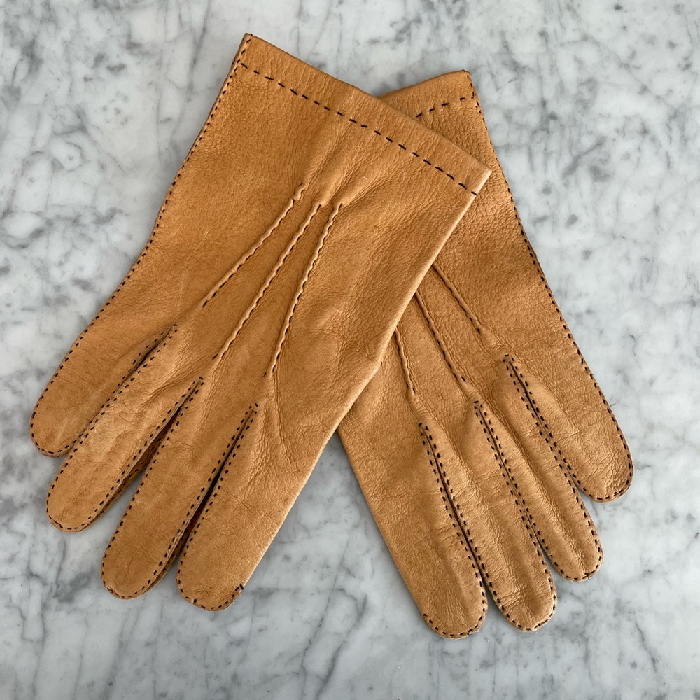 DANIEL HAYS Vintage Tan Leather Gloves